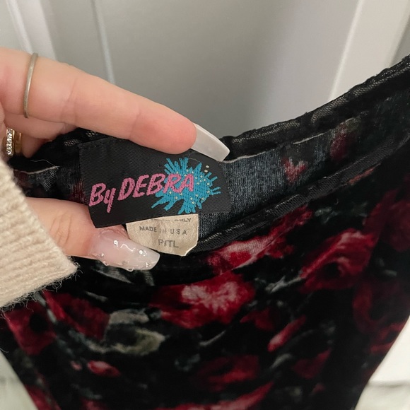 By Debra Vintage Floral Velvet and Lace Dress - Picture 3 of 5